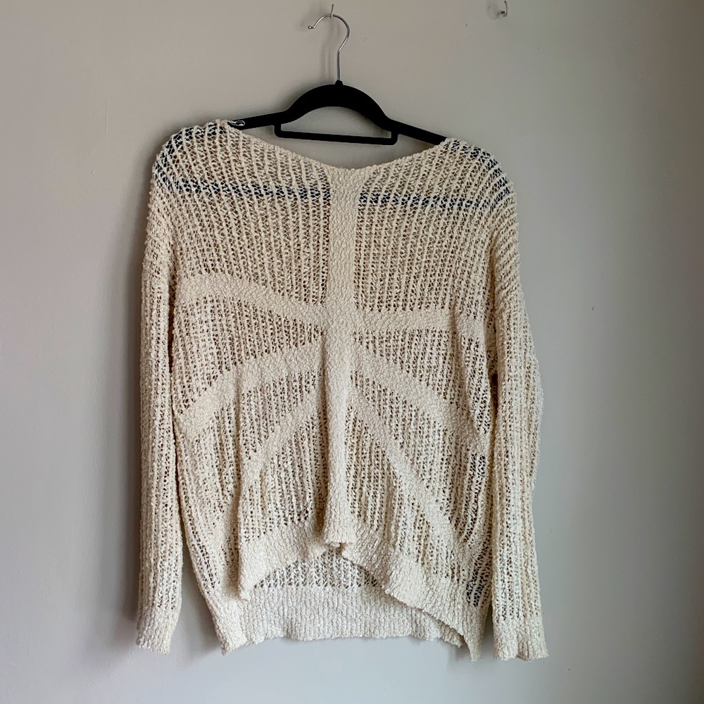 Sheer cream sweater